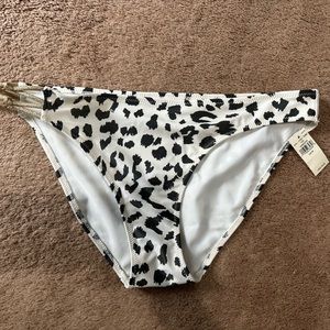 Aerie bikini bottom animal print gold detail size medium NWT